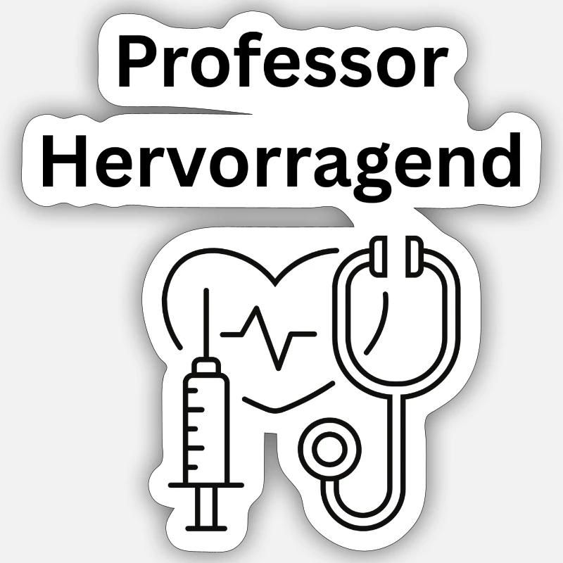 Professor Hervorragend - Sticker Größe S (10 x 10 cm) - Mattweiß