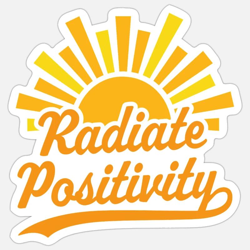 Rayonnez de positivité - Sticker taille S (10 x 10 cm) - blanc mat