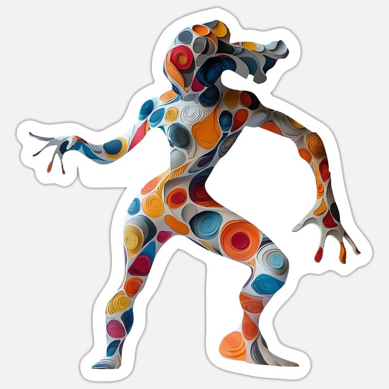 Dancing Alien - Abstract Artwork Sticker size S (10 x 10 cm)
