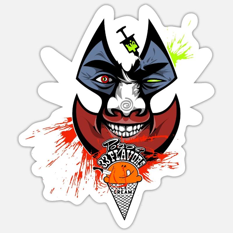 Horror Clown - Sticker Größe S (10 x 10 cm) - Mattweiß
