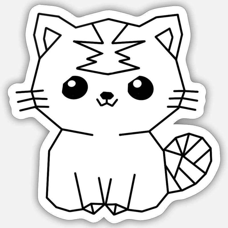 CHAT-POLY - Sticker taille S (10 x 10 cm) - blanc mat