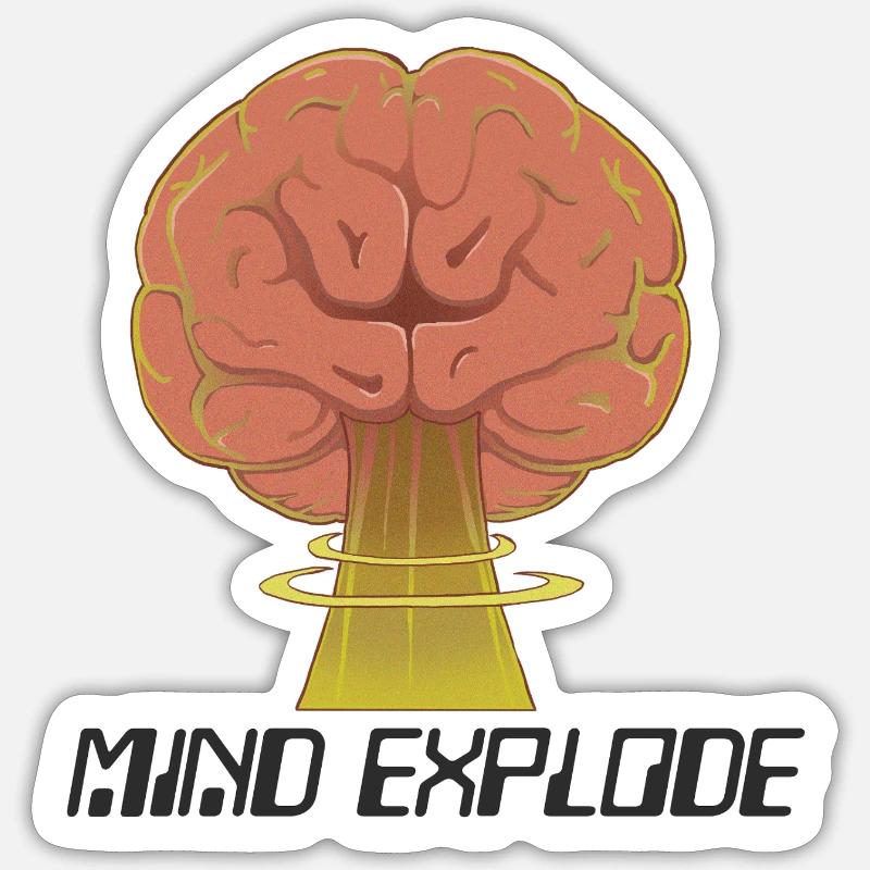 mind explode - Sticker size S (10 x 10 cm) - white matte