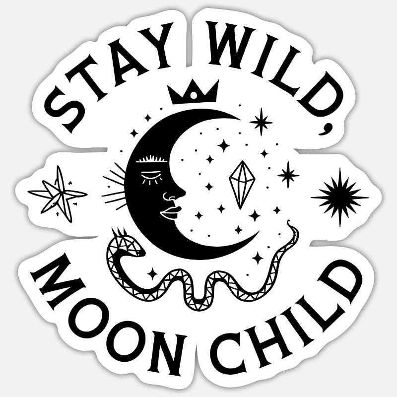 Bleib wild Mondkind - Astronomy Design Sticker Größe S (10 x 10 cm)
