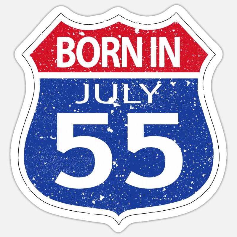 Geboren im Juli 1955 Sticker Größe S (10 x 10 cm)