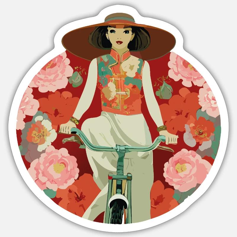 Cycliste Sticker taille S (10 x 10 cm)