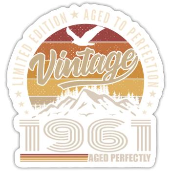 1961 Gift 64th Anniversary 1961 Vintage 1961 - Sticker size S (10 x 10 cm) - white matte - Front