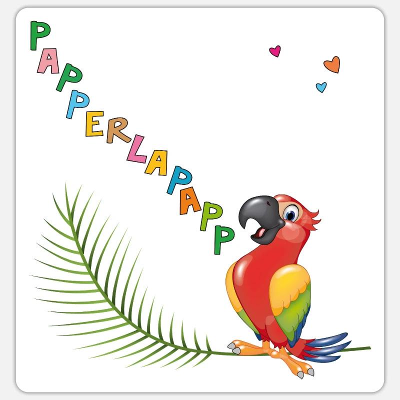 Papagei Papperlapapp Sticker Größe S (10 x 10 cm)