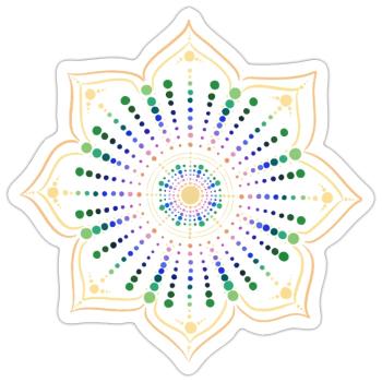 Punkte Mandala Illusion - Sticker Größe S (10 x 10 cm) - Mattweiß - Vorne