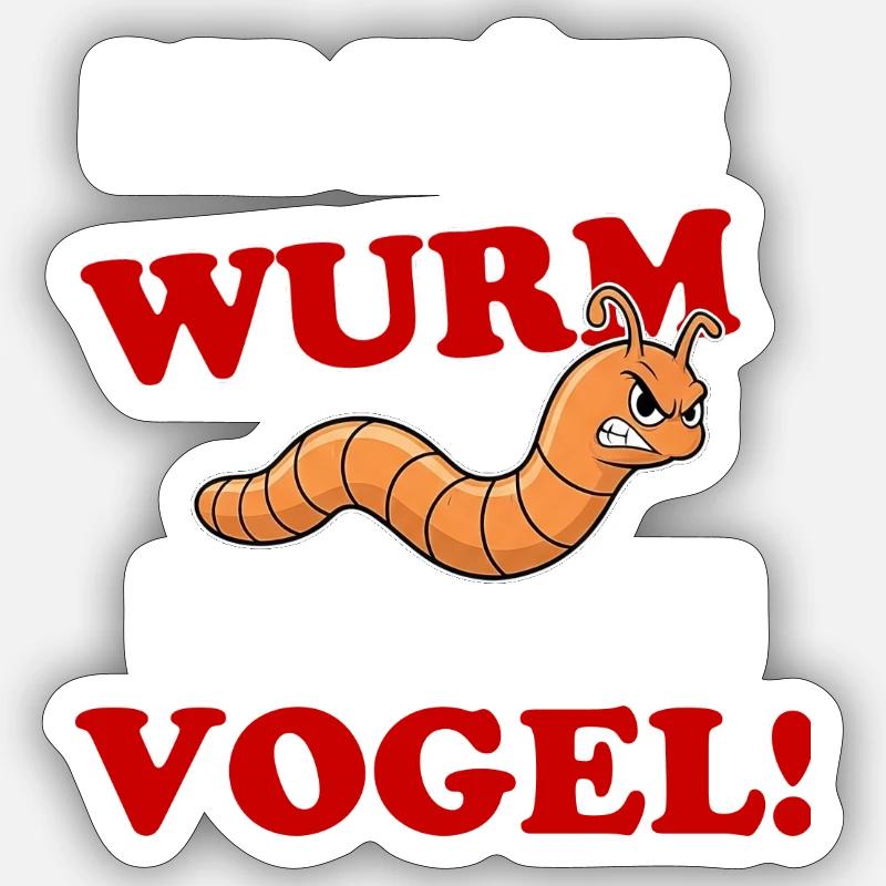 Der frühe Wurm fängt den Vogel - Sticker Größe S (10 x 10 cm) - Mattweiß