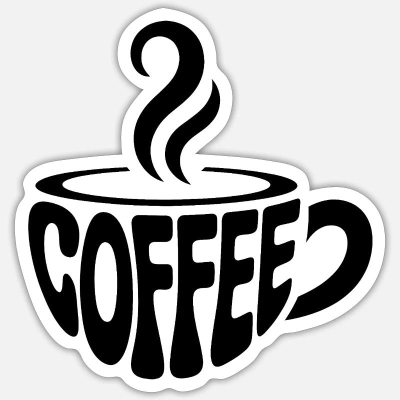 Coffee - Cool Café Logo - Sticker size S (10 x 10 cm) - white matte