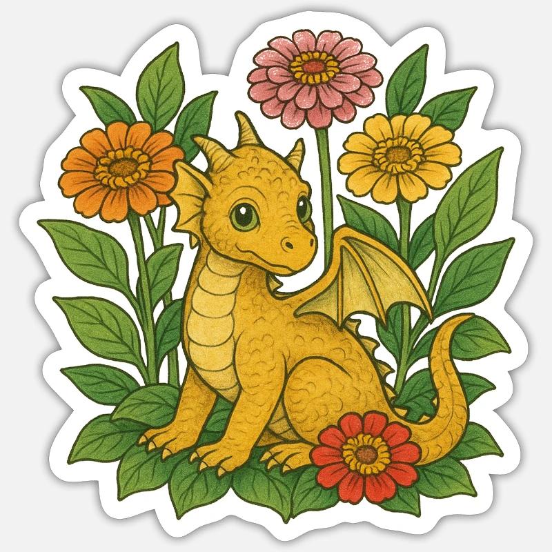 Drache - Sticker Größe S (10 x 10 cm) - Mattweiß