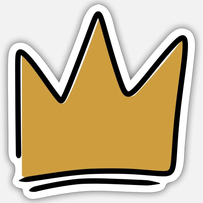 Krone3 - Sticker Größe S (10 x 10 cm) - Mattweiß