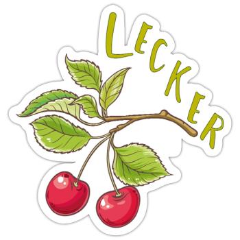 Cherries - Sticker size S (10 x 10 cm) - white matte - Front