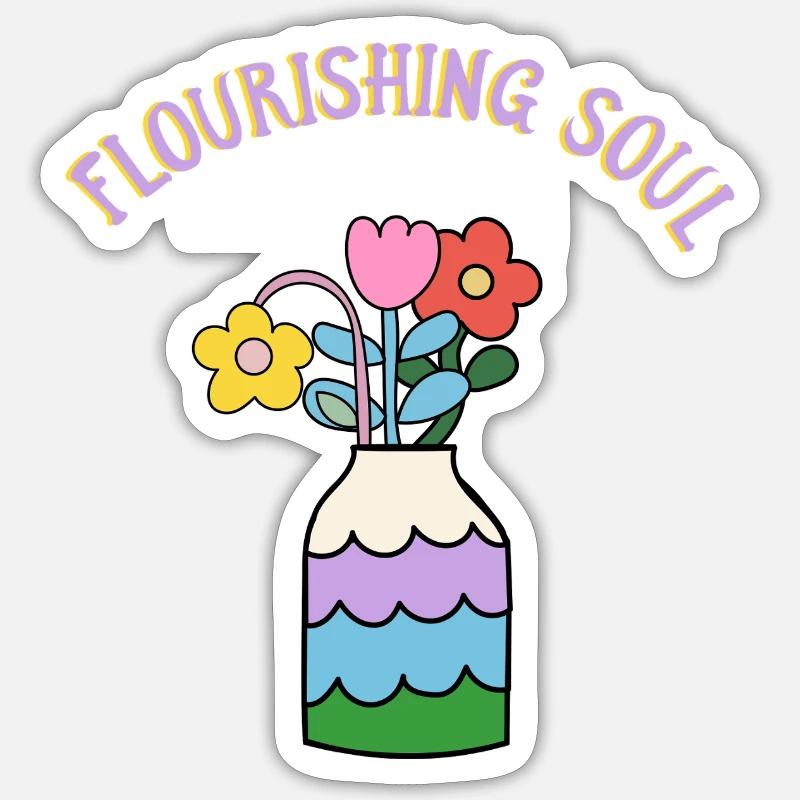 Blossoming Soul - Idée cadeau - Cadeau - Sticker taille S (10 x 10 cm) - blanc mat
