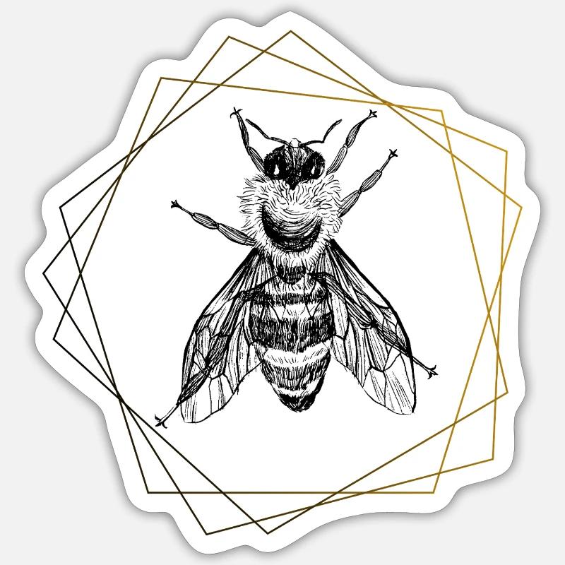 Biene - Sticker Größe S (10 x 10 cm) - Mattweiß