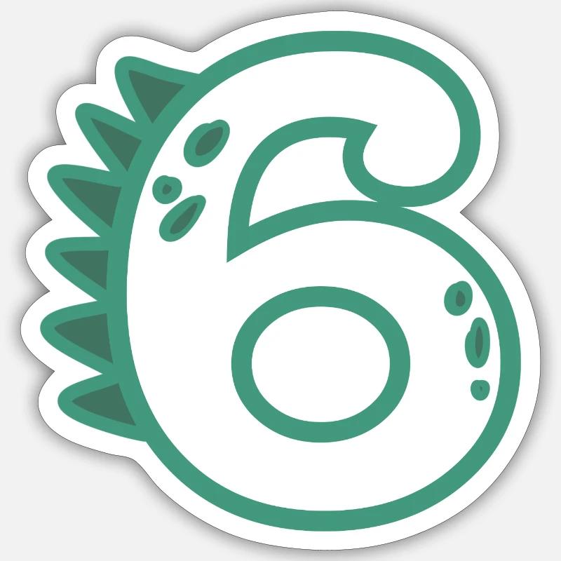 Number 6 - Sticker size S (10 x 10 cm) - white matte