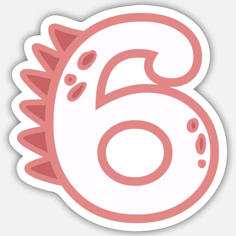 Numéro 6 - Sticker taille S (10 x 10 cm) - blanc mat