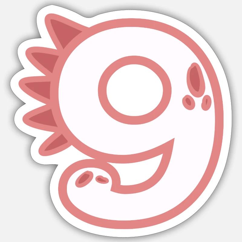 Numéro 9 - Sticker taille S (10 x 10 cm) - blanc mat