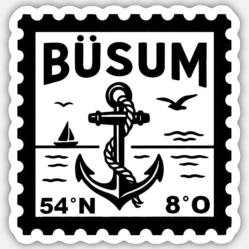 Timbre-poste Büsum Sticker taille S (10 x 10 cm)