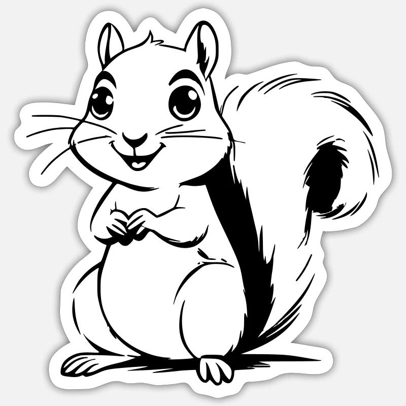 Eichhörnchen als Vektorgrafik - Sticker Größe S (10 x 10 cm) - Mattweiß