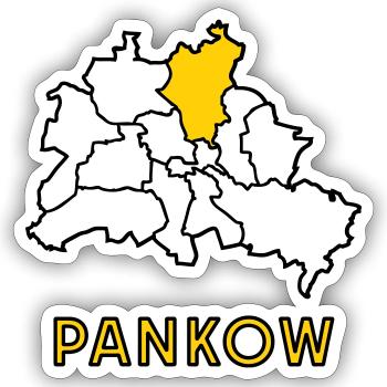 PANKOW, Stadtteil von Berlin - Sticker Größe S (10 x 10 cm) - Mattweiß - Vorne