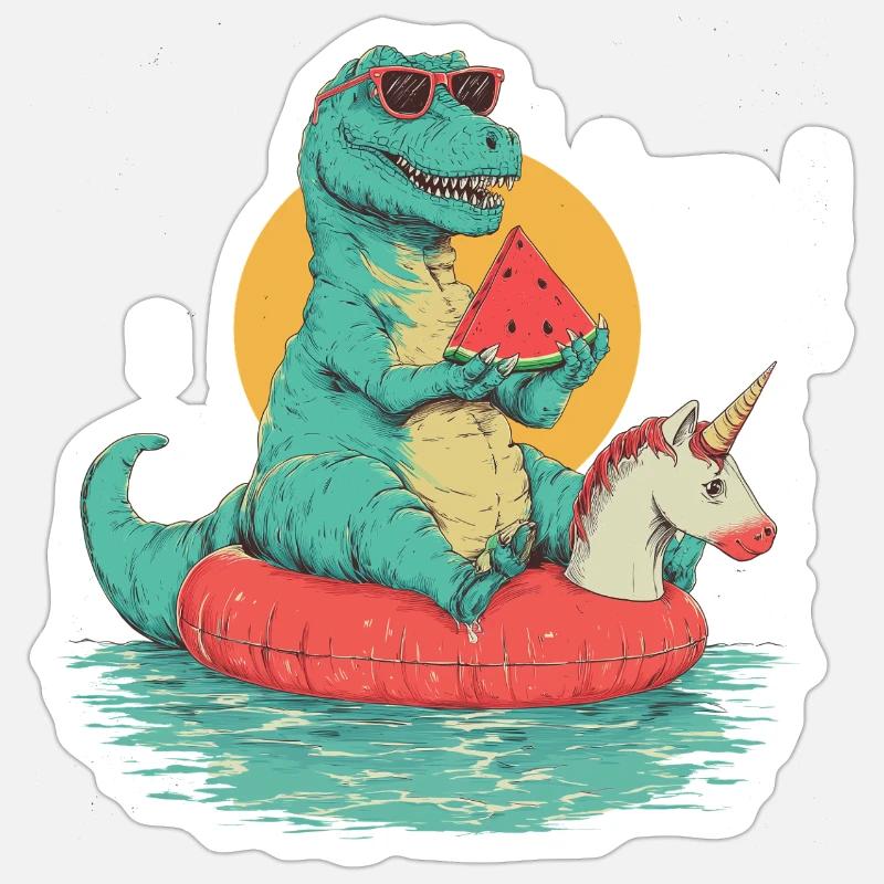 T-rex refroidissement Sticker taille S (10 x 10 cm)