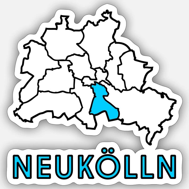 NEUKÖLLN, Stadtteil von Berlin - Sticker Größe S (10 x 10 cm) - Mattweiß