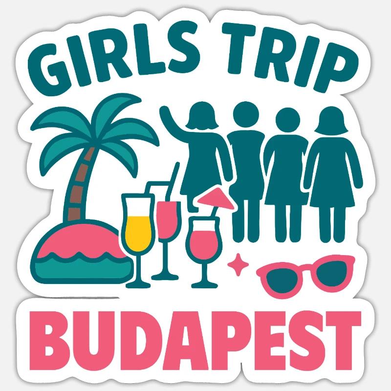 Mädchen Trip Budapest Party Hemd Sticker Größe S (10 x 10 cm)