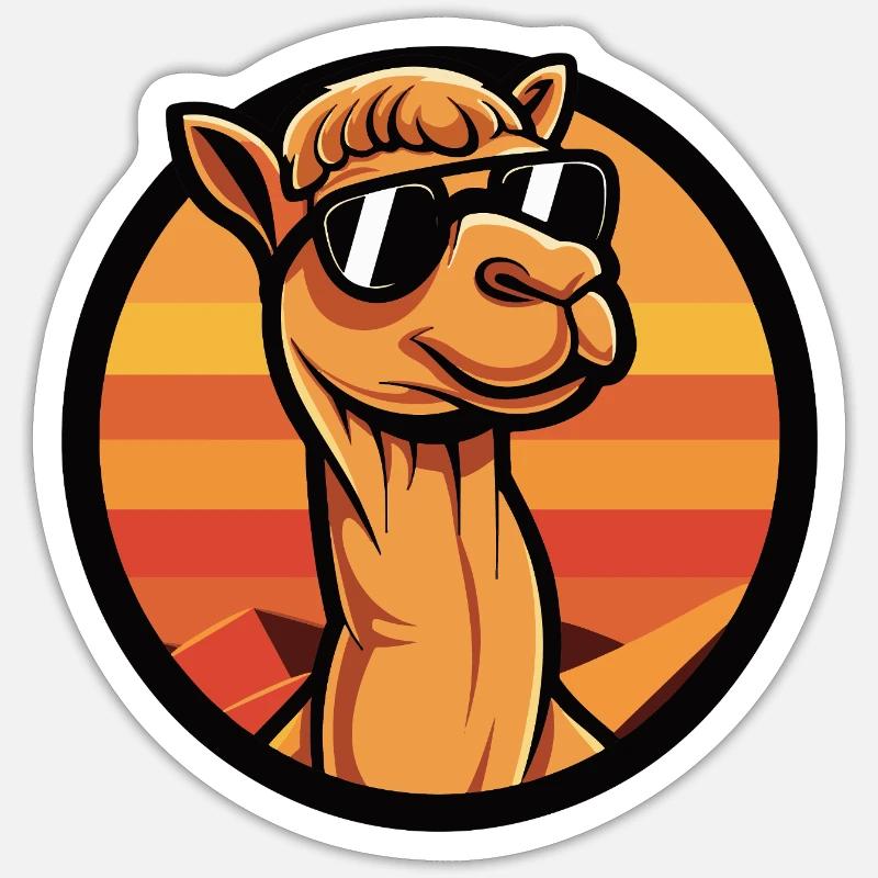 Kamel Comic Cool Sticker Größe S (10 x 10 cm)