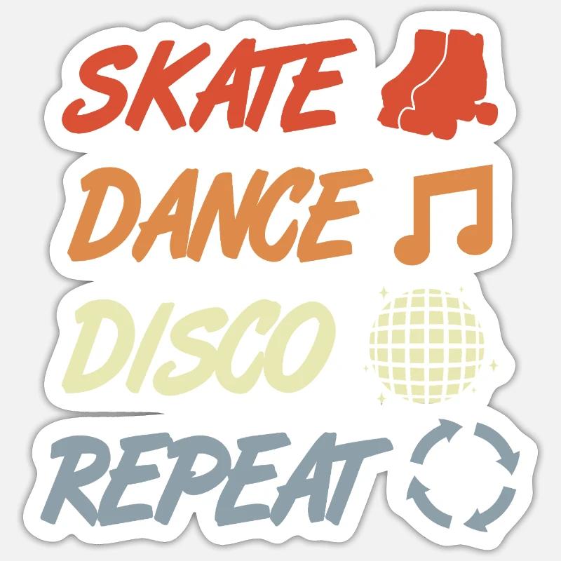 Roller skating disco - Sticker size S (10 x 10 cm) - white matte