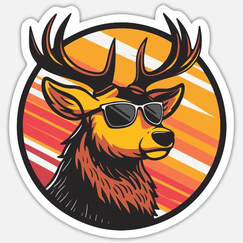 Hirsch Cool - Sticker taille S (10 x 10 cm) - blanc mat