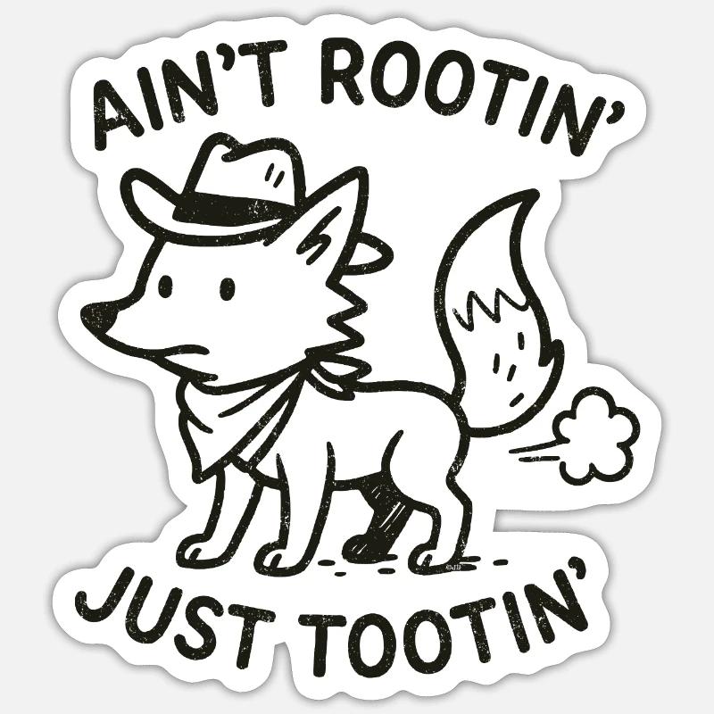 Rootin' Tootin Fox Sticker size S (10 x 10 cm)