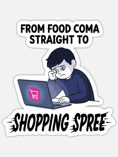 Black Friday Shopping Spree - Sticker Größe S (10 x 10 cm) - Mattweiß