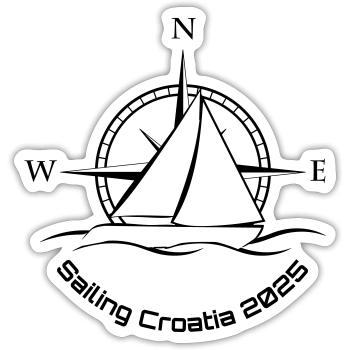 Sailing Croatia 2025 002 - Sticker Größe S (10 x 10 cm) - Mattweiß - Vorne