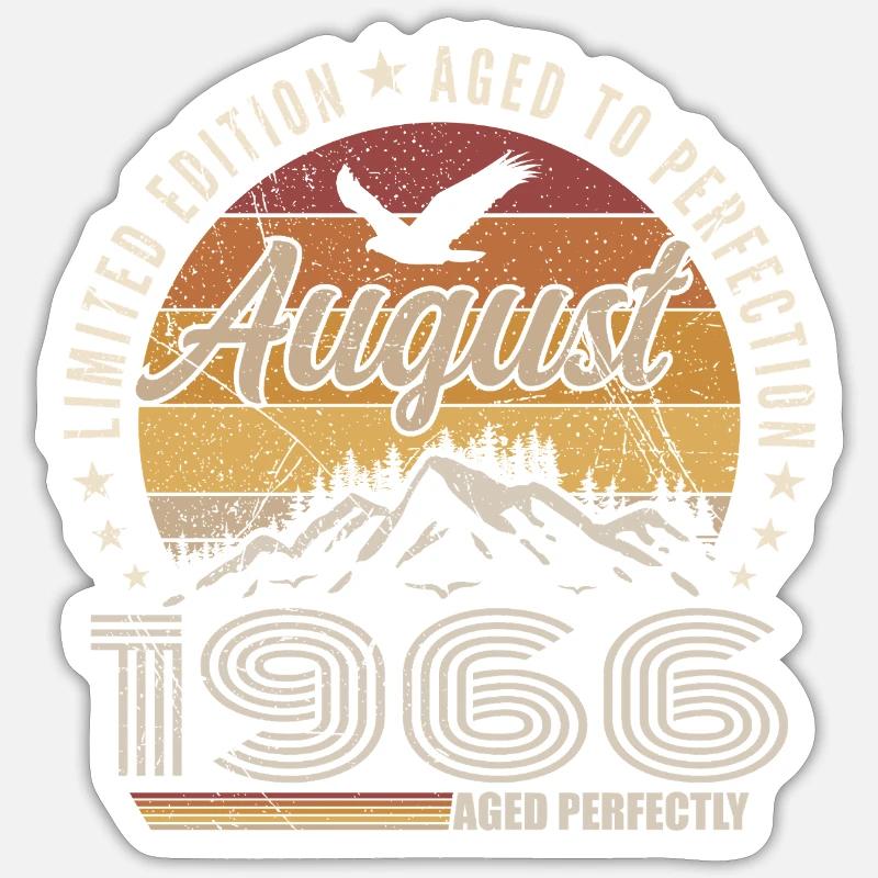 August 1966 Retro-Jubiläum August 1966 August 1966 Sticker Größe S (10 x 10 cm)