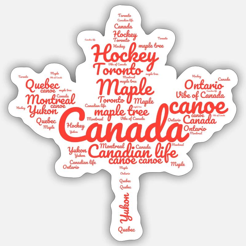 Le Canada dans un nuage de mots Sticker taille S (10 x 10 cm)