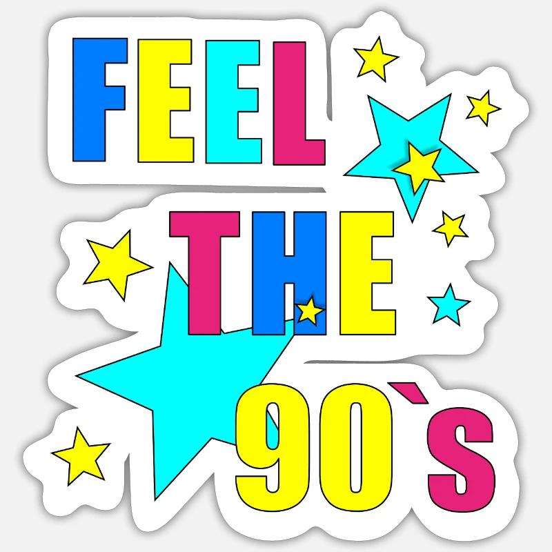 Feel the 90s - Sticker size S (10 x 10 cm) - white matte