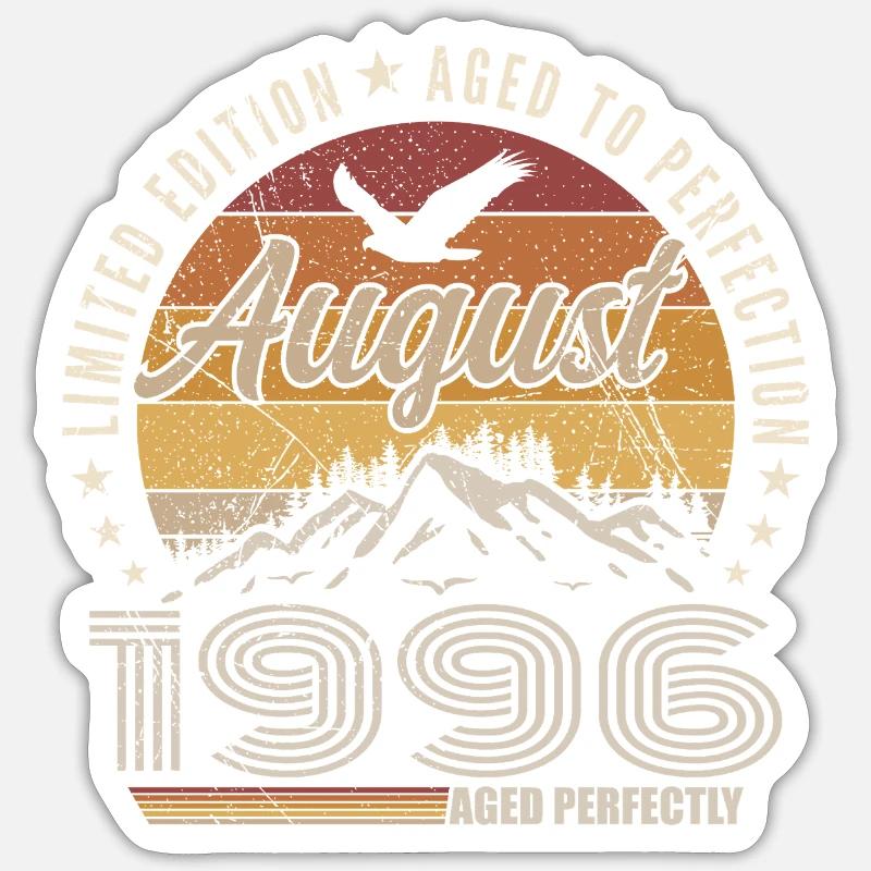 August 1996 Retro Jubiläum August 1996 August 1996 - Sticker Größe S (10 x 10 cm) - Mattweiß