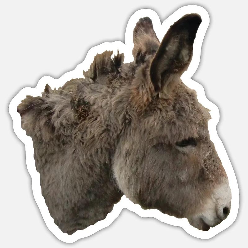 Donkey - Sticker size S (10 x 10 cm) - white matte