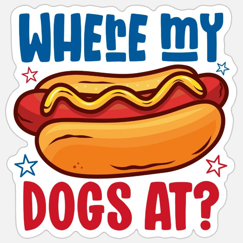 Où sont mes chiens ? - Sticker taille S (10 x 10 cm) - blanc mat