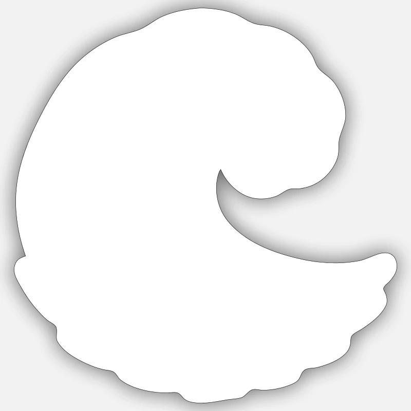 Vague Océan - Sticker taille S (10 x 10 cm) - blanc mat