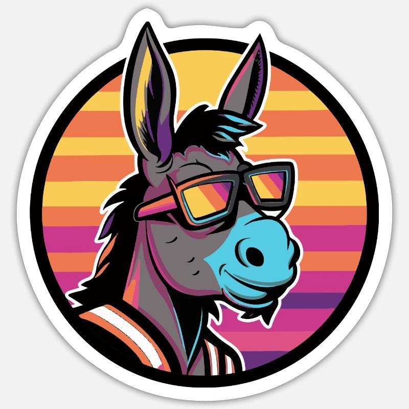 Donkey Cool Comic - Sticker size S (10 x 10 cm) - white matte