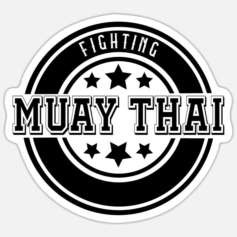 Muay Thai - Sticker size S (10 x 10 cm) - white matte