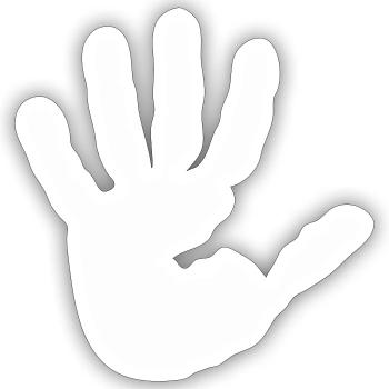 hand - Sticker Größe S (10 x 10 cm) - Mattweiß - Vorne