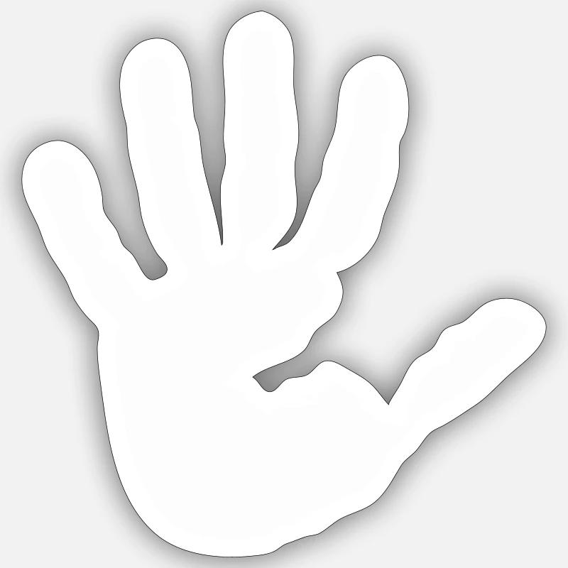 main - Sticker taille S (10 x 10 cm) - blanc mat