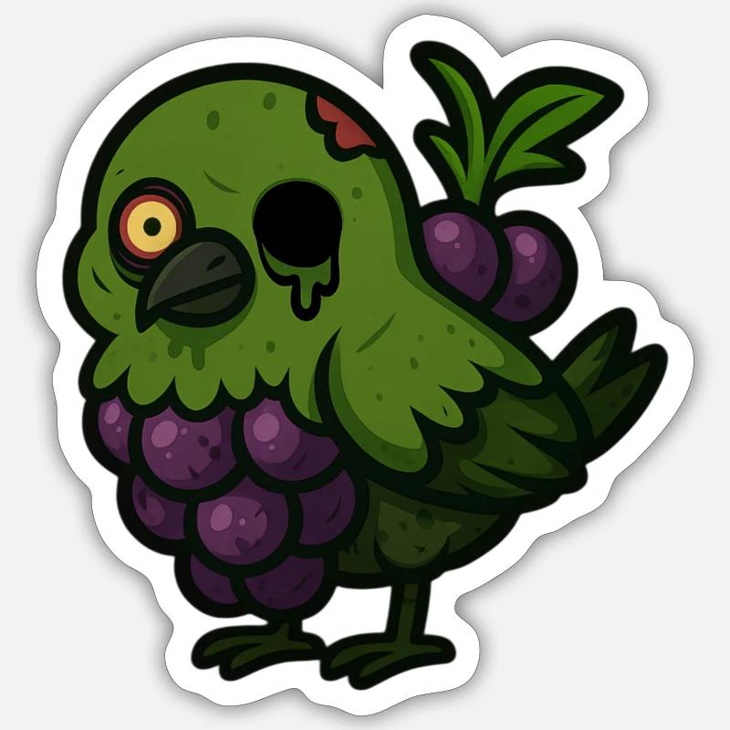 Zombie-Taube - Sticker Größe S (10 x 10 cm) - Mattweiß