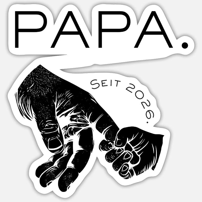 PAPA. Seit 2025 - Sticker Größe S (10 x 10 cm) - Mattweiß