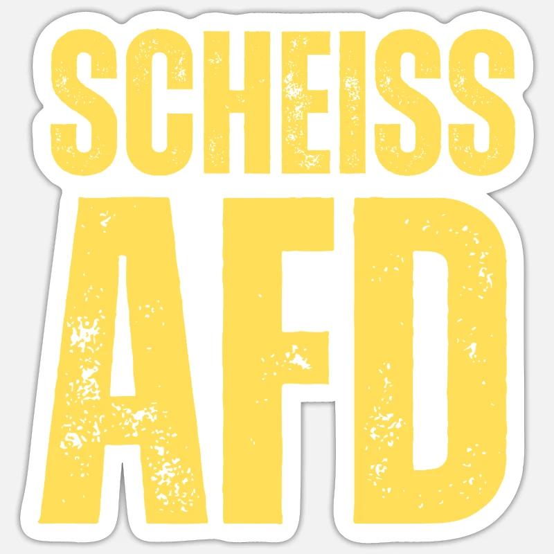 Scheiss AFD - Sticker Größe S (10 x 10 cm) - Mattweiß
