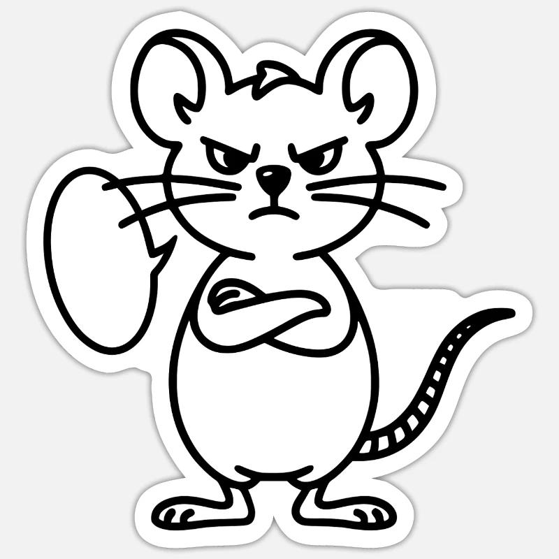Mouse with speech bubble to personalize Sticker size S (10 x 10 cm)
