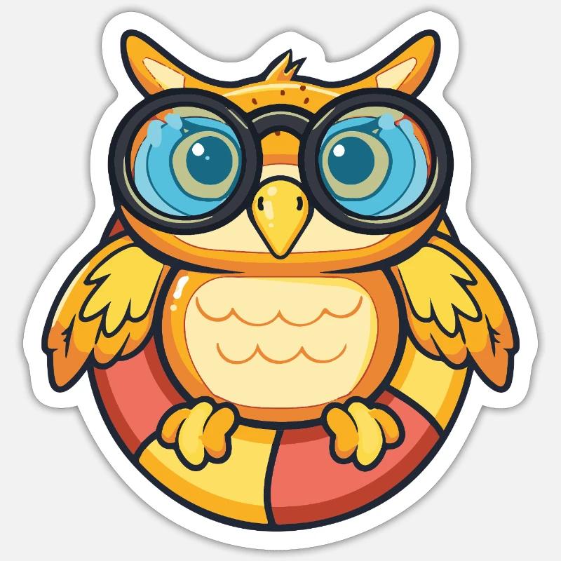 Eule Comic Cool Sticker Größe S (10 x 10 cm)